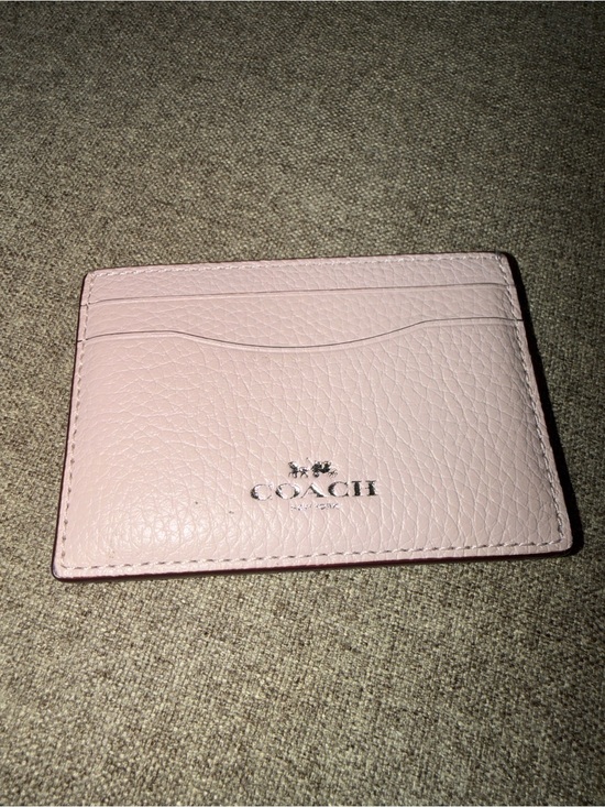 Coach Accessories - COACH Light Pink Pebbled Leather Card Holder